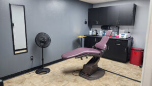 Professional piercing station at Tribal Rites Colorado with sterilized tools and implant-grade jewelry ready for use