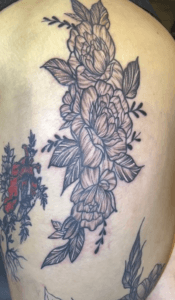 Bold Linework Floral tattoo Tanner Hentges Loveland Colorado