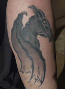 Healed new school tattoo Tanner Hentges Loveland Colorado